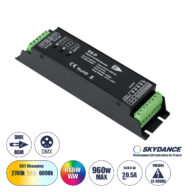 D5-P SKYDANCE DC DMX & RDM Dimmer High Speed Controller / Decoder 5 Καναλιών DC 12-48V 5 x 4A 192W – Max 20.5A 960W – IP20 Μ17.5 x Π4.5 x Υ3.5cm – 5 Years Warranty