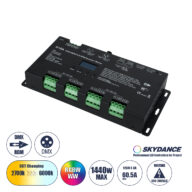 DC DMX & RDM Dimmer High Speed Controller / Decoder / Master 12 Καναλιών DC 12-24V 12 x 5A 120W – Max 60.5A 1440W – IP20 Μ25 x Π11.5 x Υ4cm – 5 Years Warranty