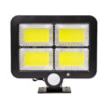 Αυτόνομος Ηλιακός Προβολέας LED 128 4 x COB 30W 1600lm με Ενσωματωμένη Μπαταρία 2400mAh - Φωτοβολταϊκό Πάνελ με Αισθητήρα Ημέρας-Νύχτας - PIR Αισθητήρα Κίνησης Αδιάβροχο IP65 Ψυχρό Λευκό 6000K