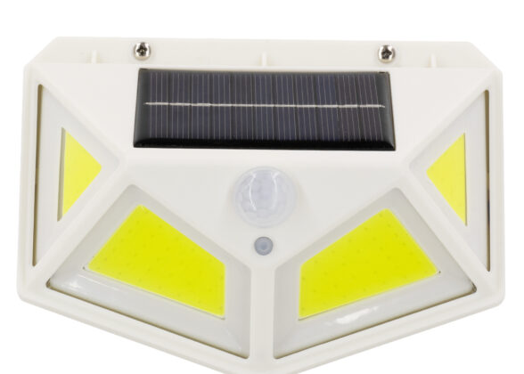 Αυτόνομο Ηλιακό Φωτιστικό LED COB 10W 1000lm με Ενσωματωμένη Μπαταρία 1200mAh - Φωτοβολταϊκό Πάνελ με Αισθητήρα Ημέρας-Νύχτας και PIR Αισθητήρα Κίνησης Αδιάβροχο IP65 Ψυχρό Λευκό 6000K