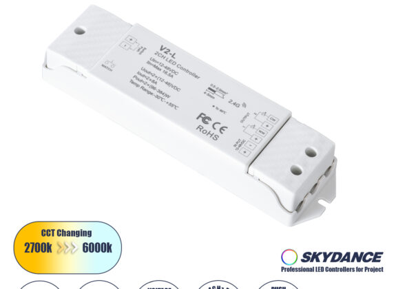 DC RF 2.4Ghz Dimmer High Speed Controller & Push Dimming 2 Κανάλια DC 12-48V 2 x 8A 384W - Max 16.5A 384W - IP20 Μ17.5 x Π4.5 x Υ2.5cm - 5 Years Warranty