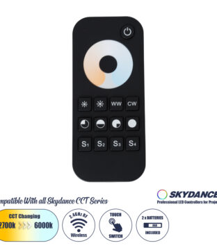 Ασύρματο Χειριστήριο Αφής RF 2.4Ghz 1 Group για όλα τα CCT SKYDANCE Controller DC 3V 2 x AAA – IP20 Μαύρο Μ12.2 x Π5.3 x Υ1.7cm – 5 Years Warranty