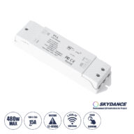 DC RF 2.4Ghz Dimmer High Speed Controller & Push Dimming 1 Κανάλι DC 12-48V 1 x 15A 480W – Max 15A 480W – IP20 Μ17.5 x Π4.5 x Υ2.5cm – 5 Years Warranty