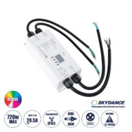 IP65 D4-WP SKYDANCE DC DMX & RDM Dimmer High Speed Controller / Decoder 4 Καναλιών DC 12-36V 4 x 5A 180W – Max 20.5A 720W – Αδιάβροχος IP65 Μ17 x Π8 x Υ4cm – 5 Years Warranty