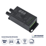 V1-B SKYDANCE DC RF 2.4Ghz Dimmer Constant Voltage Controller 1 Κανάλι DC 12-24V 1 x 20.5A 480W – Max 20.5A 480W – IP20 Μ9 x Π4 x Υ2.8cm – 5 Χρόνια Εγγύηση