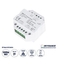 SS-C SKYDANCE AC RF 2.4Ghz & Push Switch 1 Κανάλι AC 100-240V 1 x 6A 1440W – Max 6A 1440W – IP20  Μ5.2 x Π5.2 x Υ2.6cm – 5 Χρόνια Εγγύηση