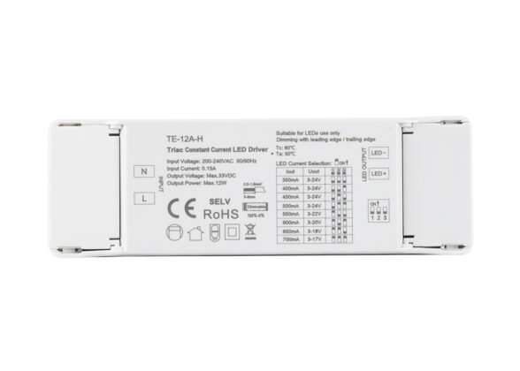 TE-12A-H SKYDANCE AC Triac Dimmable Constant Current LED Driver 1 Κανάλι AC 200-240V 1 x 0.15A 12W - Max 0.15A 12W - IP20 Μ11.1 x Π3.7 x Υ2cm - 5 Χρόνια Εγγύηση