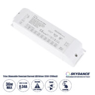 TE-36A SKYDANCE AC Triac Dimmable Constant Current LED Driver Push Dimming 1 Κανάλι AC 200-240V 1 x 0.34A 36W – Max 0.34A 36W – IP20 Μ17.5 x Π4.4 x Υ3cm – 5 Χρόνια Εγγύηση