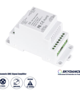 DA SKYDANCE DC DMX512 Signal Amplifier Din Rail Ράγας 2 Καναλιών DC 12-48V – IP20  Μ11.5 x Π5 x Υ6.5cm – 5 Χρόνια Εγγύηση