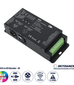 DSA SKYDANCE DC RF 2.4Ghz DMX512 to SPI Decoder DC 5-24V – IP20 Π16.5 x Π7 x Υ3.7cm – 5 Χρόνια Εγγύηση