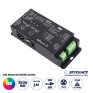 S3-DX SKYDANCE AC DMX512 High Voltage LED Strip Decoder 3 Καναλιών AC 110-240V 3 x 1.5A 360W – Max 4.6A 360W – IP20 Π16.5 x Π7 x Υ3.7cm – 5 Χρόνια Εγγύηση