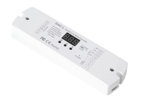 D4C-L SKYDANCE DC DMX512 Constant Current & RDM Decoder 4 Καναλιών DC 12-48V 4 x 0.5A 22.5W - Max 2A 90W - IP20  Μ17 x Π5 x Υ2.5cm - 5 Χρόνια Εγγύηση