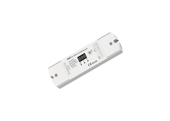 D4C-L SKYDANCE DC DMX512 Constant Current & RDM Decoder 4 Καναλιών DC 12-48V 4 x 0.5A 22.5W - Max 2A 90W - IP20  Μ17 x Π5 x Υ2.5cm - 5 Χρόνια Εγγύηση