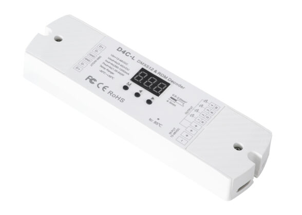 D4C-L SKYDANCE DC DMX512 Constant Current & RDM Decoder 4 Καναλιών DC 12-48V 4 x 1A 54W - Max 4A 216W - IP20  Μ17 x Π5 x Υ2.5cm - 5 Χρόνια Εγγύηση