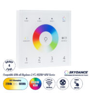 Ασύρματο DMX512 Επιτοίχιο Χειριστήριο RF 2.4Ghz 4 Group για όλα τα SKYDANCE DMX512 Controller AC 100-240V Max 0.1A – IP20 Μ8.5 x Μ8.5 x Π8.5 x Υ3.5cm – 5 Χρόνια Εγγύηση