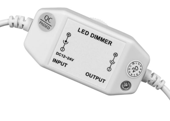 LED Dimmer με Ροοστάτη & Διακόπτη On/Off Λευκό DC 12-24V Max 120W