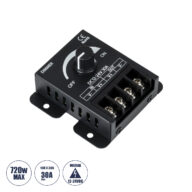 DC Dimmer High Speed Controller 1 Καναλιού DC 12-24V 1 x 30A 720W – Max 30A 720W – IP20 Μ8.5 x Π6.5 x Υ2cm – 3 Χρόνια Εγγύηση