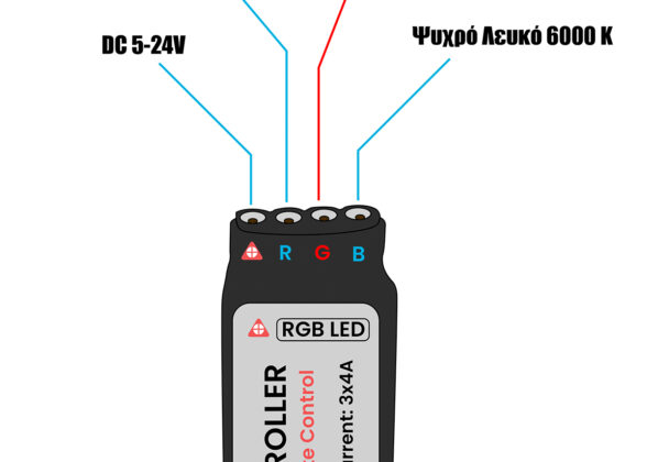 Ασύρματο LED CCT Controller με Χειριστήριο RF 2.4Ghz DC 5-24V Max 192W