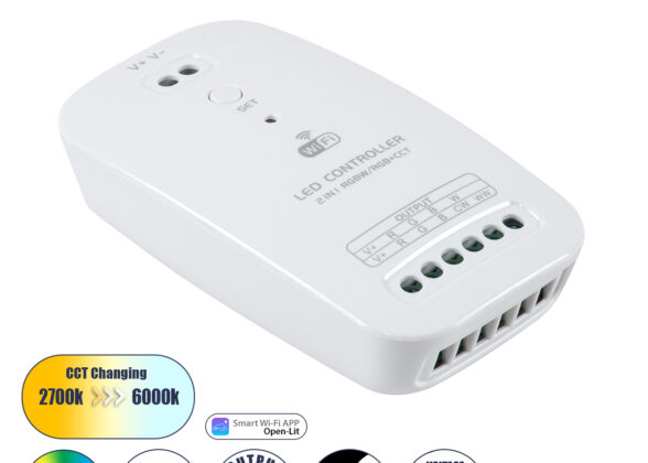 Ασύρματος WiFi LED RGBW+WW+CCT Controller IOS/Android 2in1 DC 9-24V Max 180W