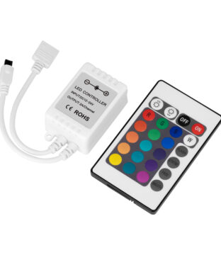 Ασύρματος LED RGB Controller με Χειριστήριο IR DC 12-24V Max 144W