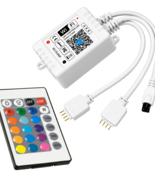 Ασύρματος Smart Home Wi-Fi LED RGB Controller με 2 Εξόδους RGB και Χειριστήριο IR DC 12V Max 100W – DC 24V Max 200W