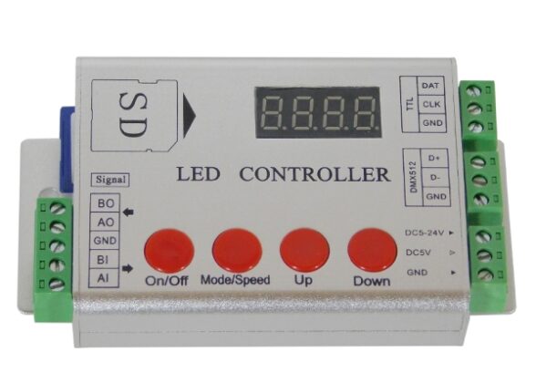 LED Digital RGB Controller DMX512 & Κάρτα SD για LED Digital RGB Προϊόντα 5v - 12v - 24v  HC03 2048 IC