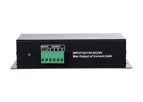 Dimmer High Speed Controller / Decoder 3 Καναλιών DC 12-24V 3 x 8A 192W - Max 24A 576W - IP20 Μ16 x Π9 x Υ6cm - 2 Χρόνια Εγγύηση