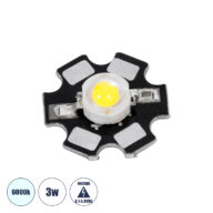 High Power Star LED – Υψηλής Ισχύος Star LED 3W DC 3.2V Ψυχρό Λευκό 6000K Φ2 x Υ0.6cm – 2 Χρόνια Εγγύηση