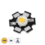 High Power Star LED – Υψηλής Ισχύος Star LED 3W DC 3.2V Θερμό Λευκό 2700K Φ2 x Υ0.6cm – 2 Χρόνια Εγγύηση