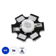 High Power Star LED – Υψηλής Ισχύος Star LED 3W DC 3.2V Μπλε Φ2 x Υ0.6cm – 2 Χρόνια Εγγύηση