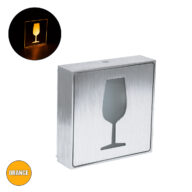 Φωτιστικό Τοίχου Ένδειξης GLASS OF WINE LED 1W AC 220-240V IP20 – Σώμα Αλουμινίου – Μ11 x Π11 x Υ3cm – Πορτοκαλί