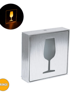 Φωτιστικό Τοίχου Ένδειξης GLASS OF WINE LED 1W AC 220-240V IP20 – Σώμα Αλουμινίου – Μ11 x Π11 x Υ3cm – Πορτοκαλί