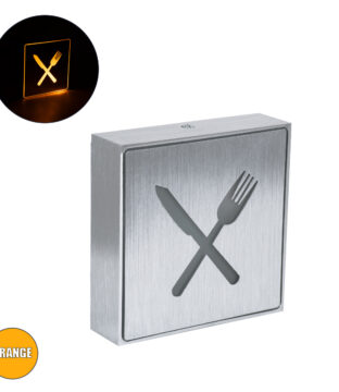 Φωτιστικό Τοίχου Ένδειξης RESTAURANT FORK & KNIFE LED 1W AC 220-240V IP20 – Σώμα Αλουμινίου – Μ11 x Π11 x Υ3cm – Πορτοκαλί