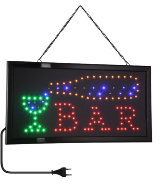 Φωτιστικό Ταμπέλα LED Σήμανσης BAR με Πρίζα AC 230V Μ48xΠ25xΥ2cm