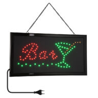 Φωτιστικό Ταμπέλα LED Σήμανσης BAR WITH COCTAIL με Πρίζα AC 230V Μ48xΠ25xΥ2cm