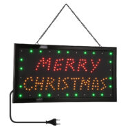 Φωτιστικό Ταμπέλα LED Σήμανσης MERRY CHRISTMAS με Πρίζα AC 230V Μ48xΠ25xΥ2cm