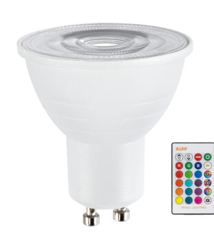 Λάμπα LED Σποτ GU10 6W 230V 400lm 180° με Ασύρματο Χειριστήριο RGB & Θερμό Λευκό 3000K