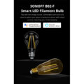 SONOFF B02-F-A60-R2 - Wi-Fi Smart LED Filament Bulb E27 A60 7W 806lm AC 220-240V CCT Change from 2200K to 6500K Dimmable