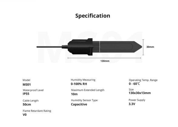 SONOFF MS01 - Smart Soil Moisture Sensor TH Sensor for TH10 & TH16 Models