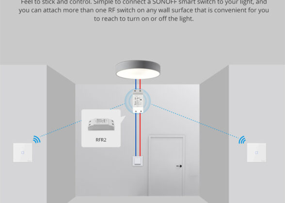 SONOFF T2EU1C-RF - 433MHz Wireless Smart Wall Touch Button Switch 1 Way - RF Series