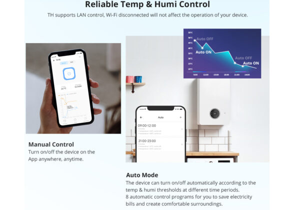 SONOFF TH Elite THR316D Smart WiFi Temperature and Humidity Control RJ9 4P4C AC 100-240V MAX 16A