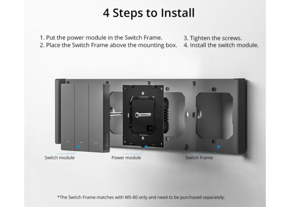 SONOFF SwitchMan M5-80 Wall Frame 3 Way - L22.8 X W8.6 X H1.48CM