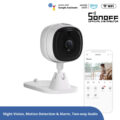 SONOFF S-CAM Slim Smart Home Security Camera WiFi 2.4GHz 1080P 130° Two Way Audio - Local & Cloud Storage - Nigh Vision - Motion Detection - Motion Alarm DC 5V 1A