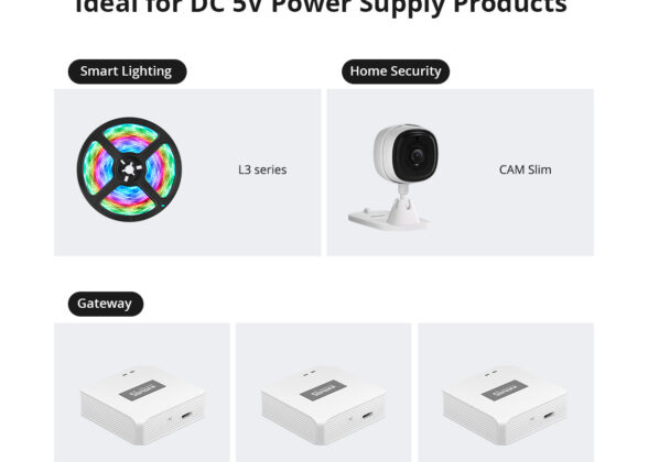 SONOFF Power DC 5V/2A AC 100-240V Type E/F Adapter for Smart Lighting & Home Security Gateway Support ZB Bridge - RF BridgeR2 433 - ZB Bridge Pro