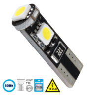 Λάμπα Αυτοκίνητου T10 W5W 2rd Generation Can-Bus Series LED 3 SMD 5050 2W 300lm 360° DC 12V IP20 Ψυχρό Λευκό 6000K