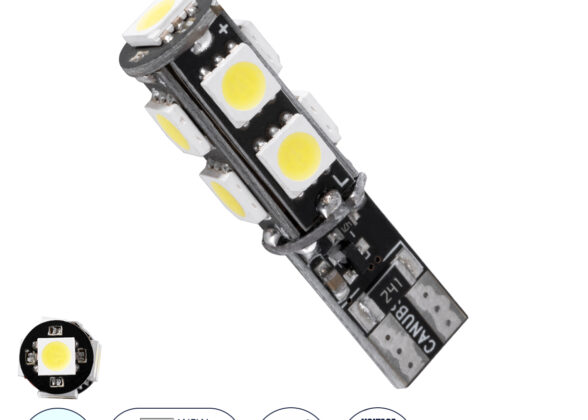 Λάμπα Αυτοκίνητου LED T10 W5W 2rd Generation Can-Bus Series 9xSMD5050 4.14W 540lm 360° DC 12-16V IP20 Φ1 x Υ3.9cm Ψυχρό Λευκό 6000K