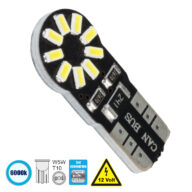 GlΛάμπα Αυτοκίνητου T10 W5W 3rd Generation Can-Bus Series LED 18 SMD 3014 2.8W 420lm 360° DC 12V IP20 Ψυχρό Λευκό 6000K