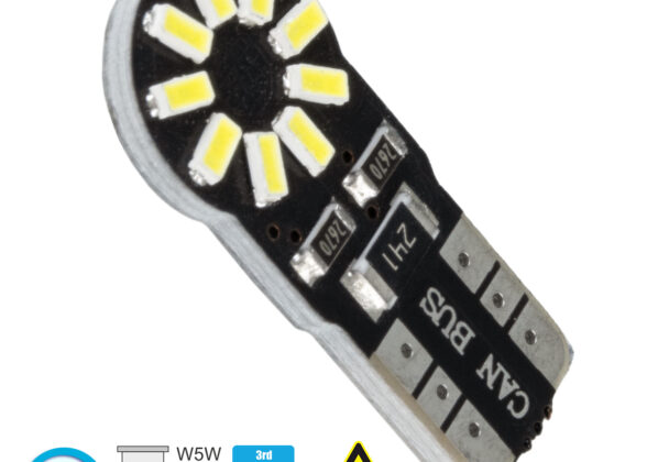 GlΛάμπα Αυτοκίνητου T10 W5W 3rd Generation Can-Bus Series LED 18 SMD 3014 2.8W 420lm 360° DC 12V IP20 Ψυχρό Λευκό 6000K