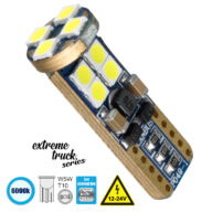 Λάμπα Αυτοκίνητου T10 W5W 3rd Generation Can-Bus Extreme Truck Series LED 12 SMD 3030 6W 900lm 360° DC 12-24V IP20 Ψυχρό Λευκό 6000K