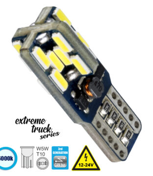 Λάμπα Αυτοκίνητου T10 W5W 3rd Generation Can-Bus Extreme Truck Series LED 24 SMD 4014 4.8W 720lm 360° DC 12-24V IP20 Ψυχρό Λευκό 6000K